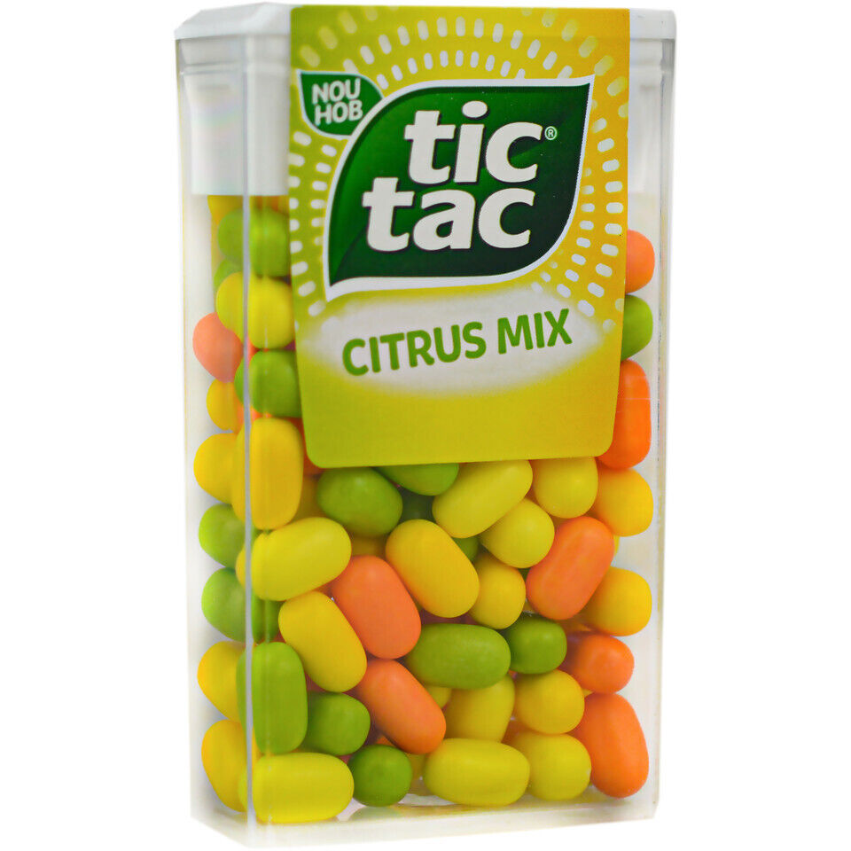 12 x NEW TIC TAC CITRUS MIX Mints Pastilles Lime Orange Mandarin 18g 0.64oz