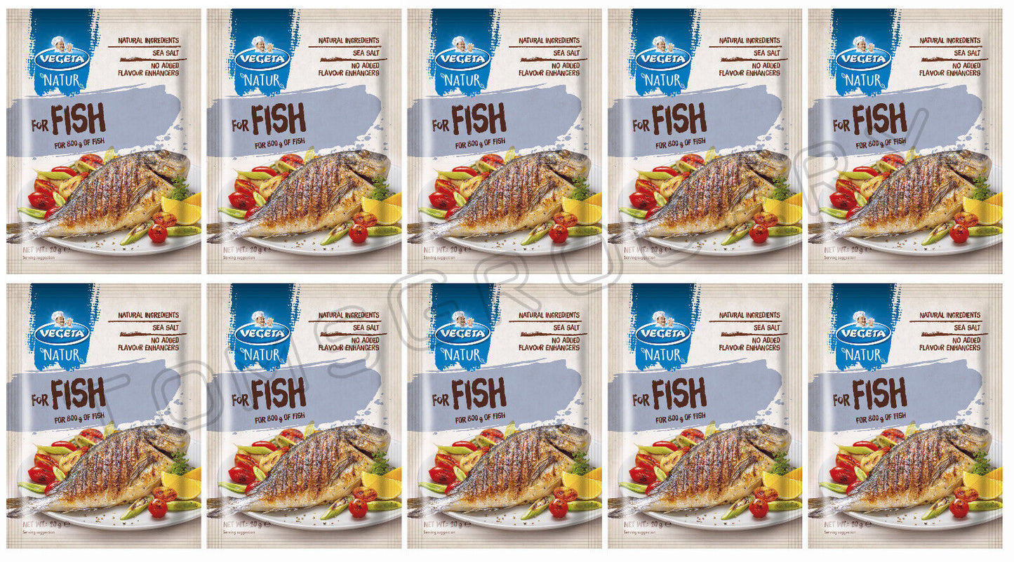 10 x VEGETA NATUR FOR FISH Natural Ingredients Seasoning Spice Mix 20g 0.7oz