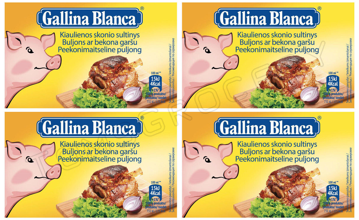 4 x GALLINA BLANCA PORK Soup Cubes Bouillon Broth 80g 2.8oz