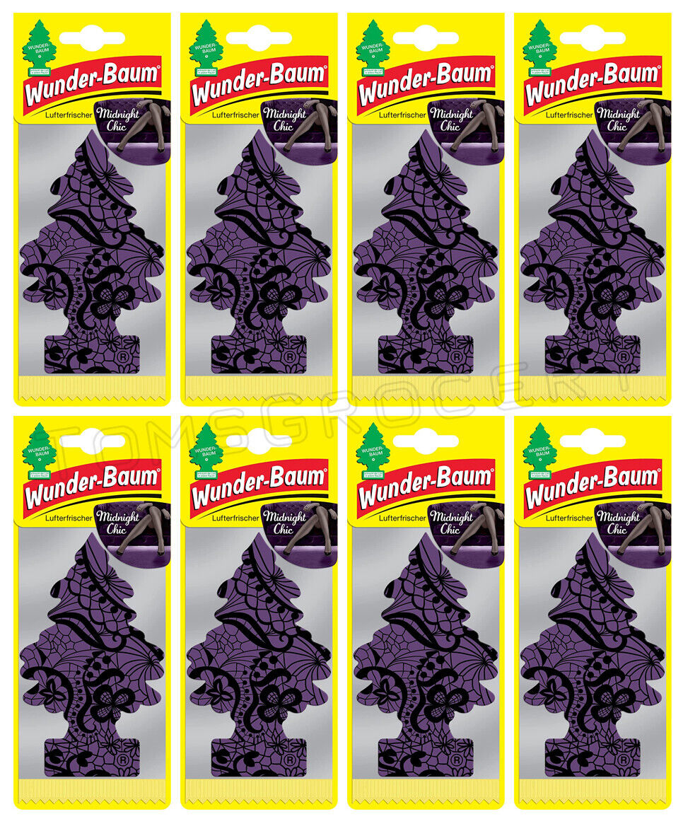 8 WUNDER BAUM MIDNIGHT CHIC Car Scents Hanging Little Trees Air Freshener