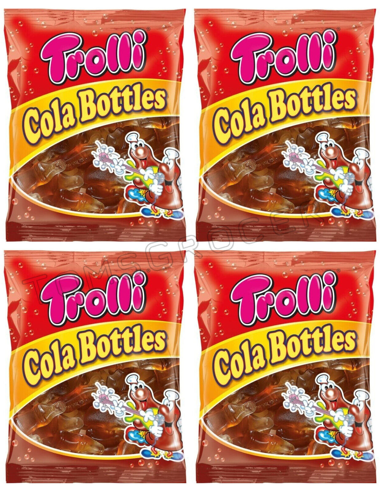 4 x TROLLI COLA BOTTLES Gummies German Sweets Candy Treats 100g 7oz