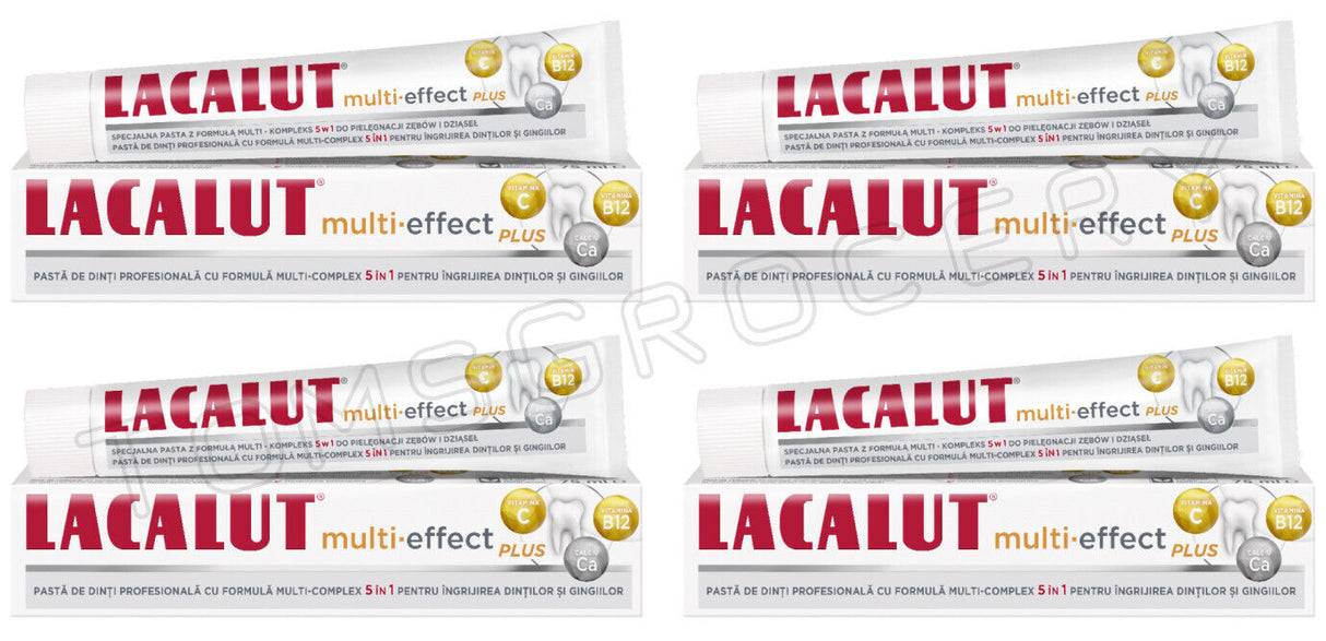 4 LACALUT MULTI-EFFECT PLUS Daily Toothpaste with Vitamins & Minerals 75ml