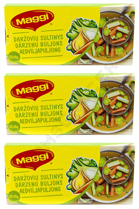 MAGGI VEGETABLE Broth Soup Bouillon Fast Preparation Cubes 3x 120g 4.2oz
