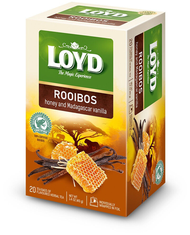 4 LOYD ROOIBOS HONEY & MADAGASCAR VANILLA Herbal Infusion 20 Teabag Tea Boxes