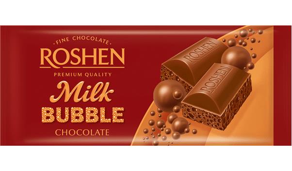 ROSHEN BUBBLE MILK CHOCOLATE Bars Ukrainian Sweets Candy Snacks 4x 80g 2.8oz
