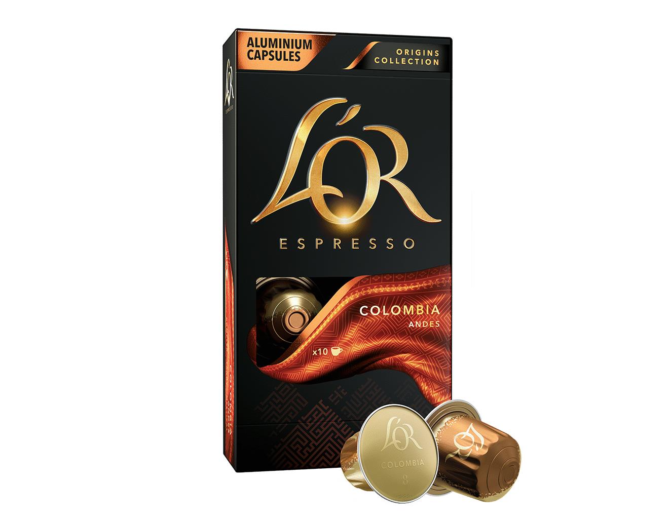 3 LOR ESPRESSO COLOMBIA ANDES Nespresso Original Instant Coffee Capsules Pods