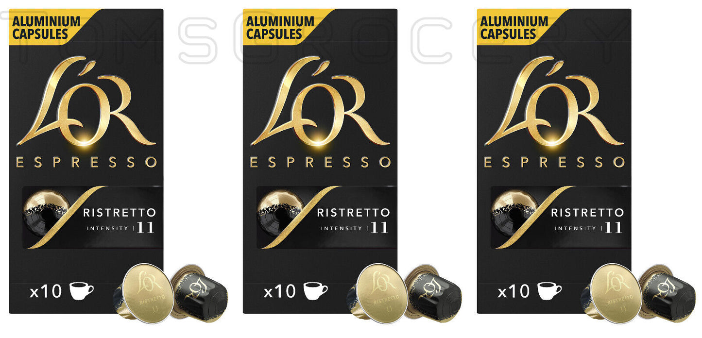 3 LOR ESPRESSO RISTRETTO Nespresso Original Instant Coffee Capsules Pods