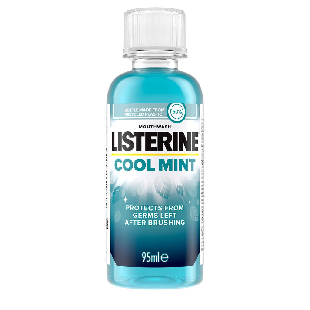 3 LISTERINE COOL MINT Daily Mouthwash Travel Size Bottle 95ml 3.2fl oz