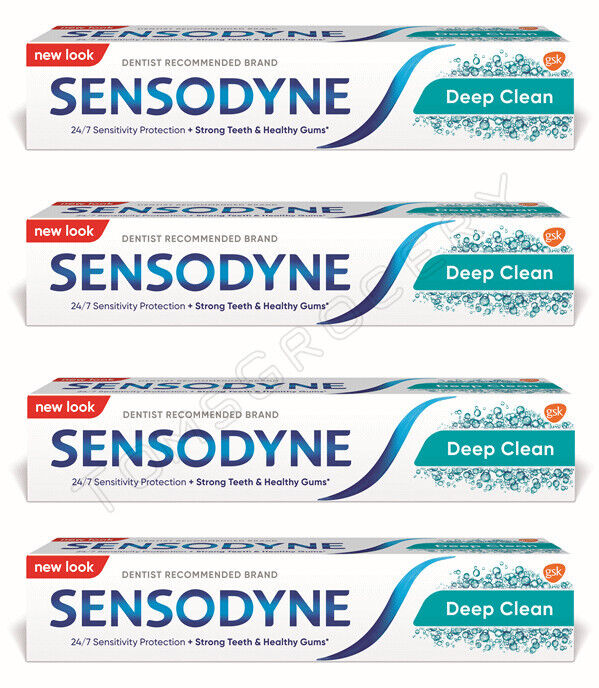 4 SENSODYNE DEEP CLEAN Sensitivity Protection Daily Toothpaste 75ml