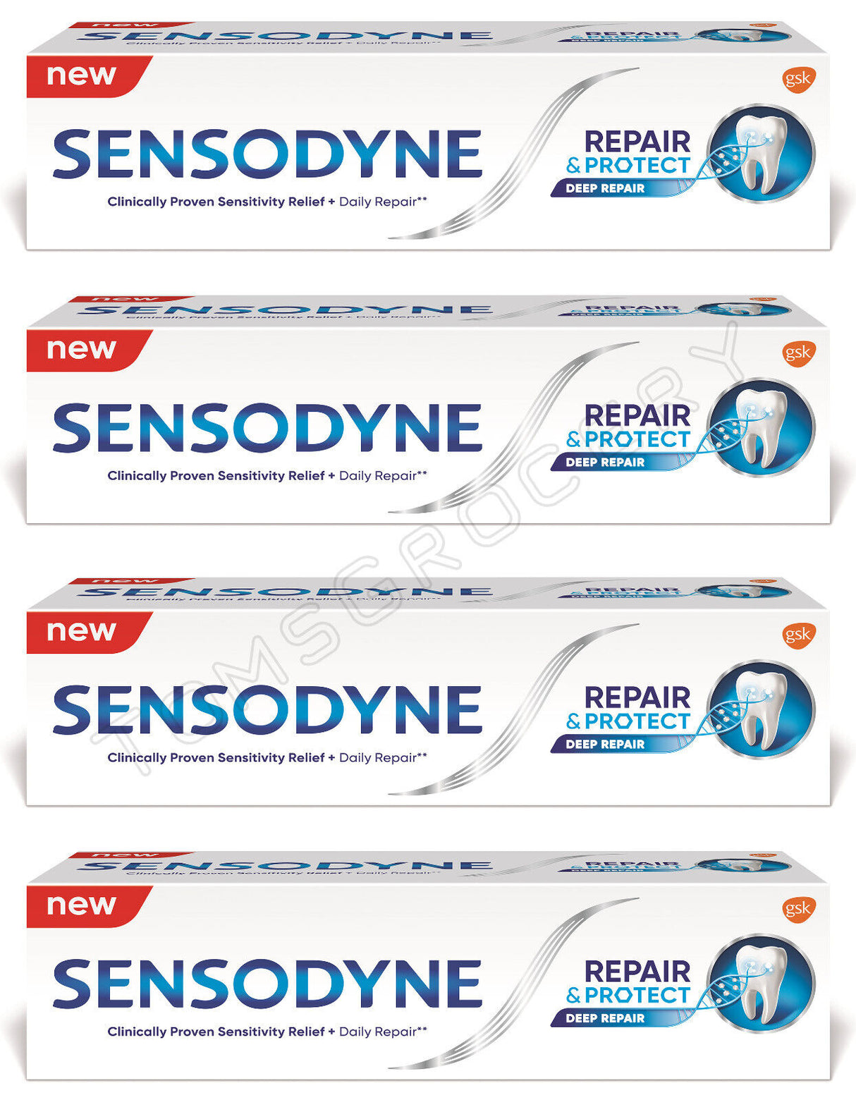 4 SENSODYNE DEEP REPAIR & PROTECT Sensitivity Protection Daily Toothpaste 75ml