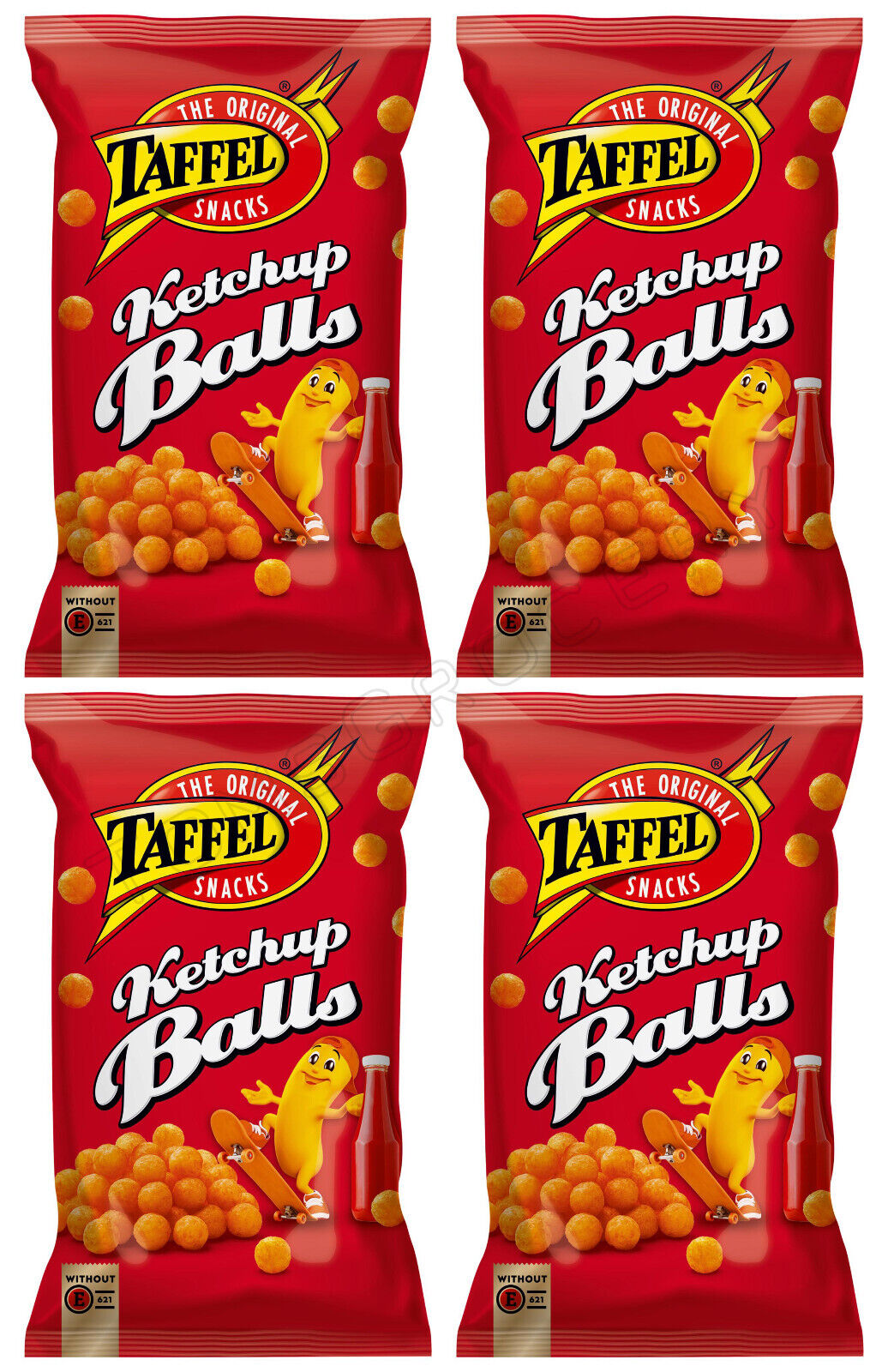 4 TAFFEL KETCHUP BALLS Chips Puffed Crisps European Snacks 165g 5.8oz