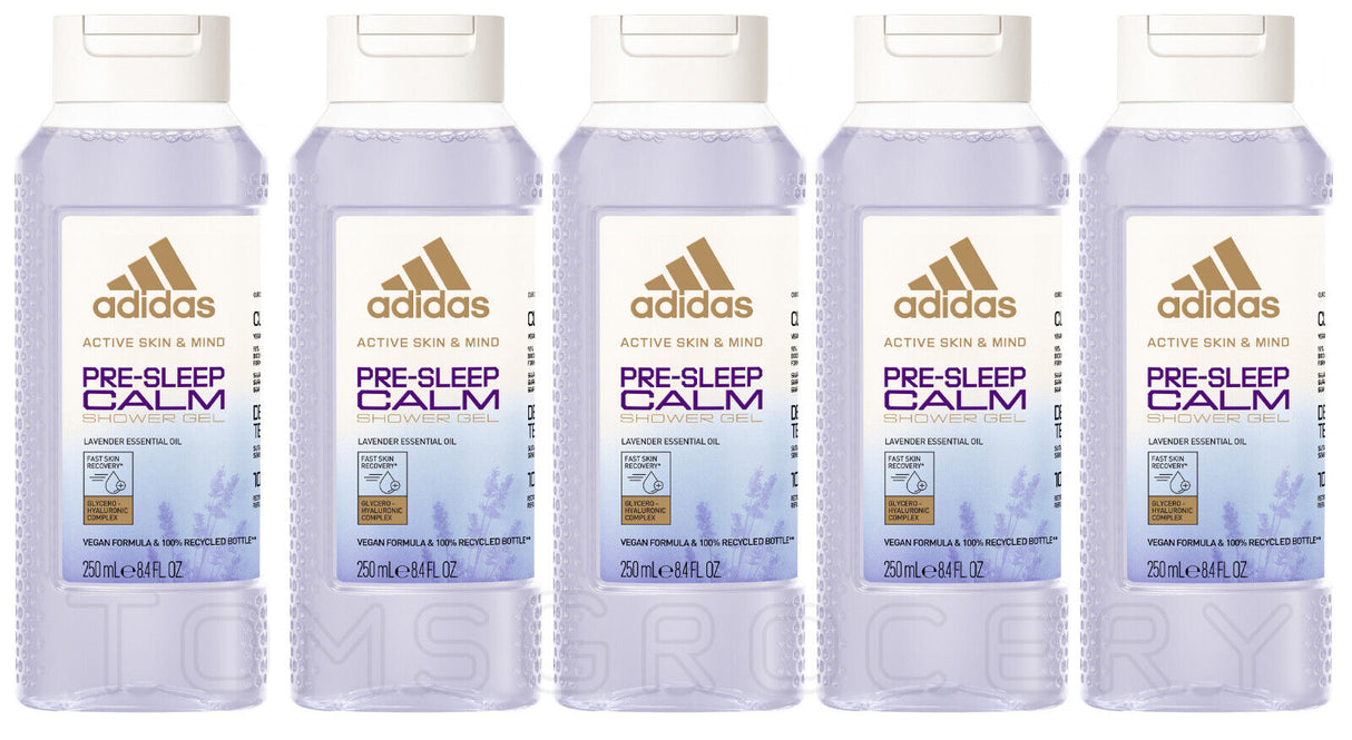 5 ADIDAS PRE-SLEEP CALM Lavender Essential Oil Shower Gel 250ml