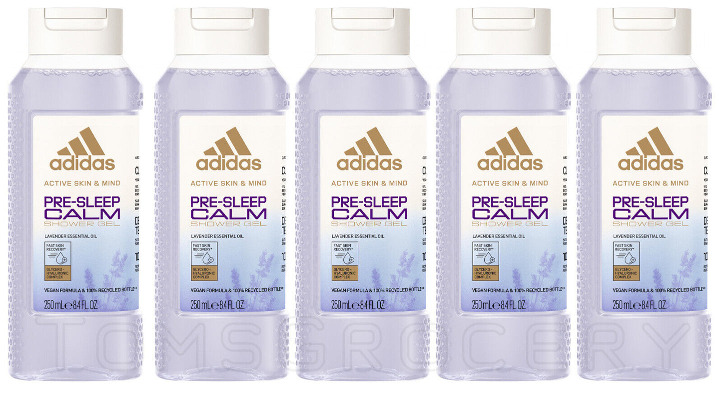 5 ADIDAS PRE-SLEEP CALM Lavender Essential Oil Shower Gel 250ml