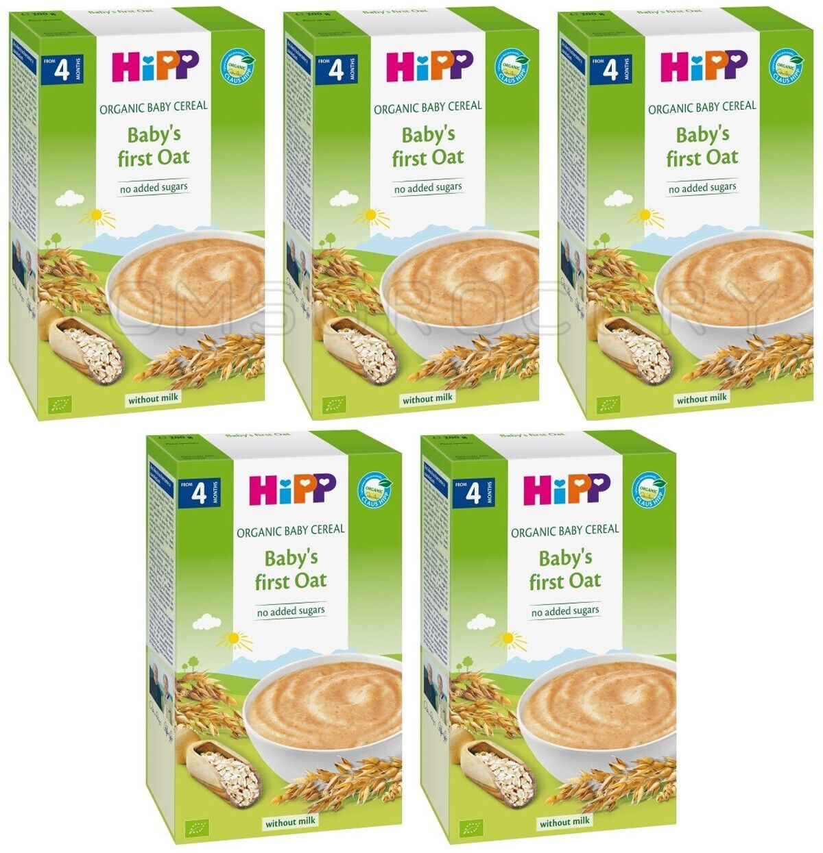 5 HIPP ORGANIC Oat Baby Cereal from 4 Months Without Milk Sugar Free 200g 7oz