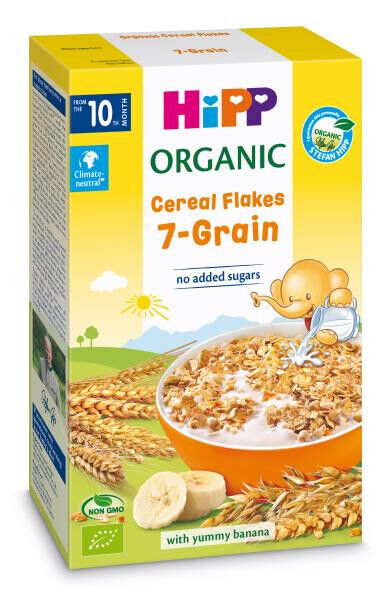 5 HIPP ORGANIC 7-Grain Cereal Flakes with Banana from 10 Months 200g 7oz
