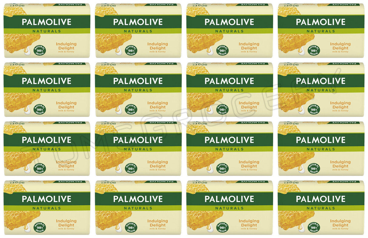 16 PALMOLIVE INDULGING DELIGHT Milk & Honey Pampering Bar Soaps 90g