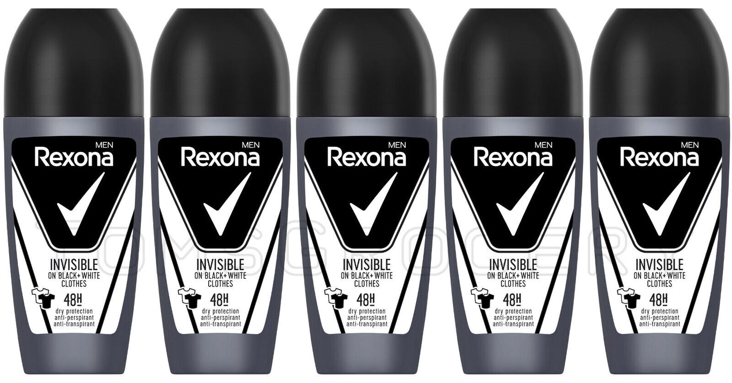 5 REXONA MEN INVISIBLE 48h Dry Anti Marks Protection Roll On Deodorant 50ml