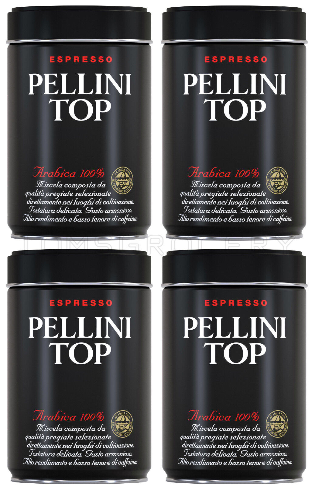 4 PELLINI TOP ESPRESSO Italian Ground Coffee 100% Arabica Tins 250g 8.8oz