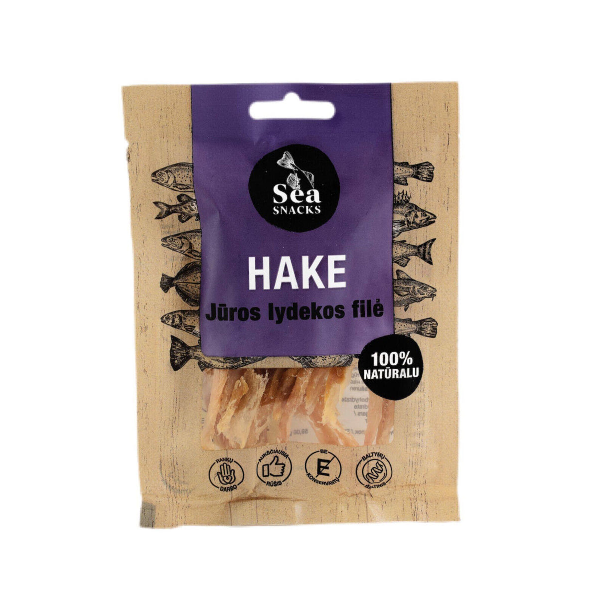2 SEA SNACKS HAKE Natural Dried Fish Snack 30g 1.05oz