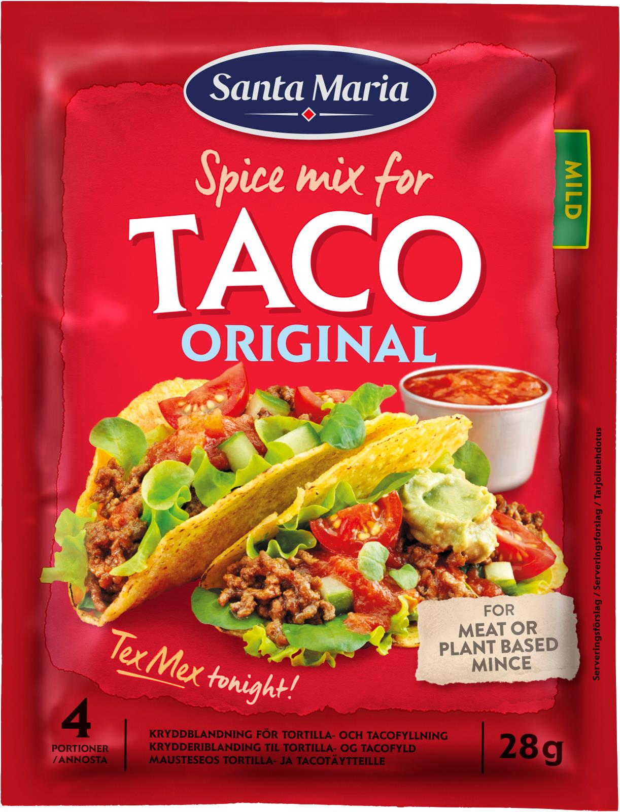 6 SANTA MARIA TACO Original Seasoning Mix Chili, Cumin & Oregano Mild Blend 28g