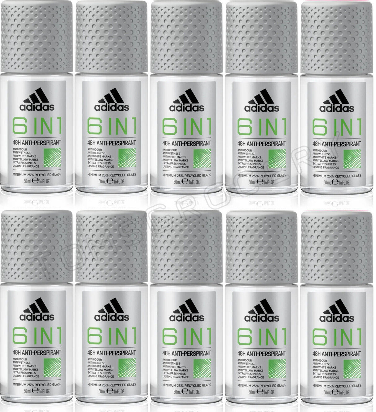 10 ADIDAS 6 IN 1 48H Anti Marks Odour Antiperspirant Roll On Deodorant 50ml