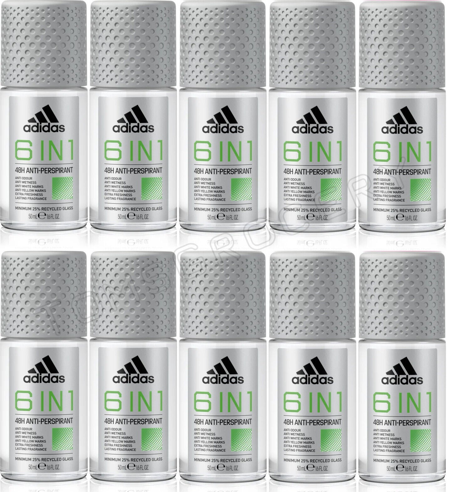 10 ADIDAS 6 IN 1 48H Anti Marks Odour Antiperspirant Roll On Deodorant 50ml
