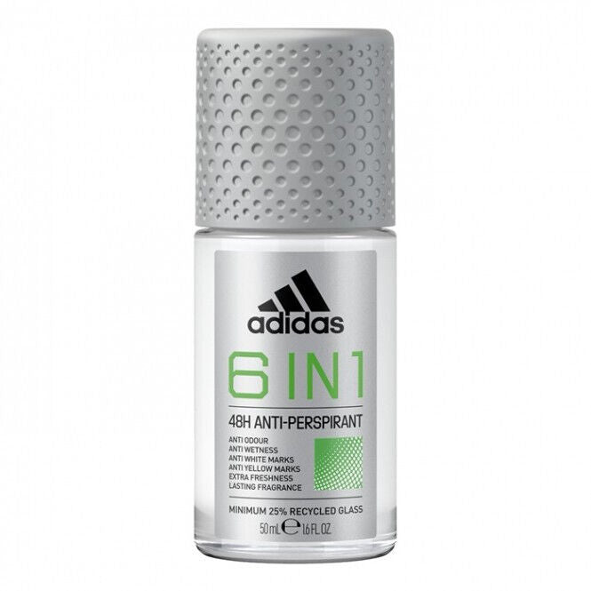 10 ADIDAS 6 IN 1 48H Anti Marks Odour Antiperspirant Roll On Deodorant 50ml