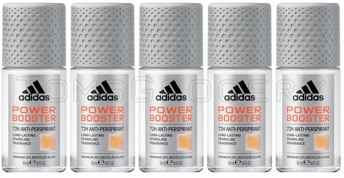 5 ADIDAS MEN POWER BOOSTER 72H Protection Antiperspirant Roll On Deodorant 50ml