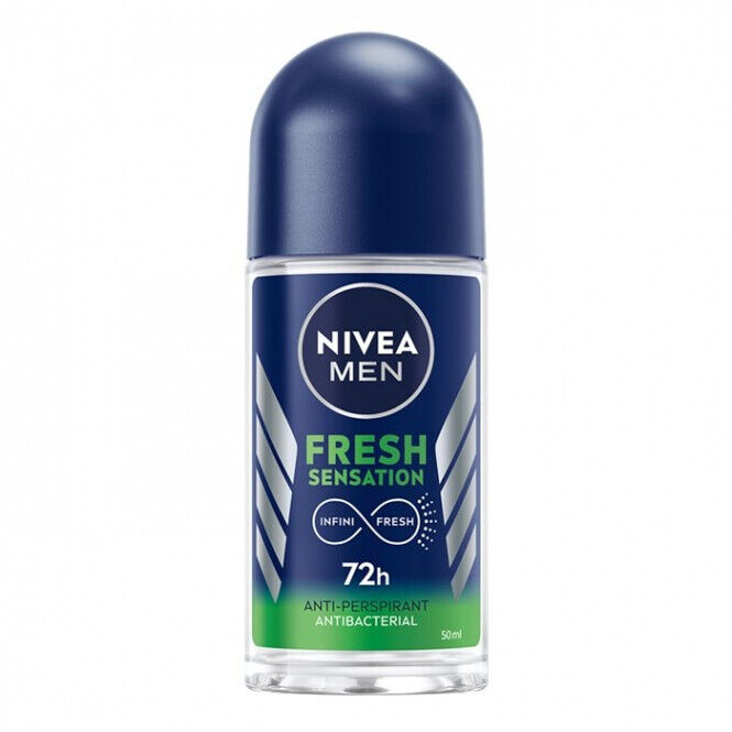 3 NIVEA MEN FRESH SENSATION Antibacterial 72h Roll On Deodorant Anti-Perspirant