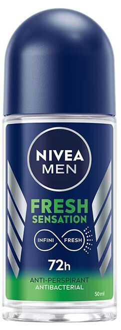 3 NIVEA MEN FRESH SENSATION Antibacterial 72h Roll On Deodorant Anti-Perspirant