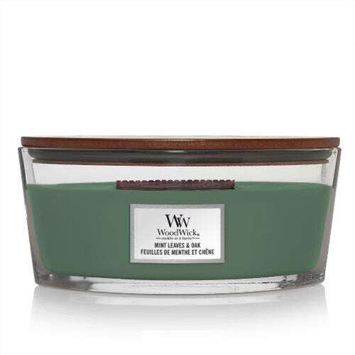 WOODWICK MINT LEAVES & OAK Scented Ellipse Jar Candle 453g 16oz