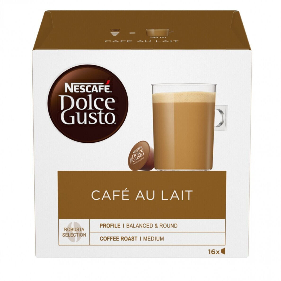 2 NESCAFE CAFE AU LAIT Coffee Capsules Boxes Pods for Dolce Gusto Machines 160g