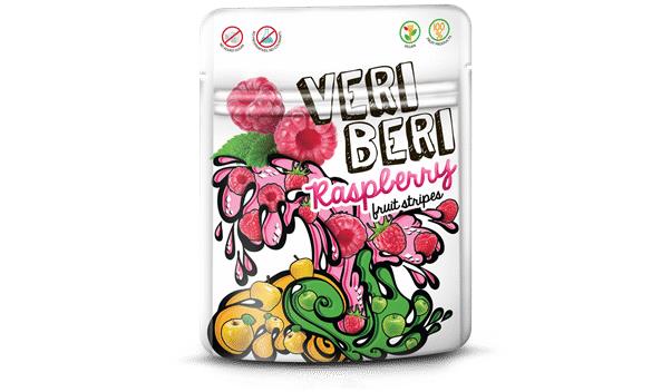10 VERI BERI CHERRY 100% Natural Vegan Gummy Stripes Sugar Free 50g 1.7oz