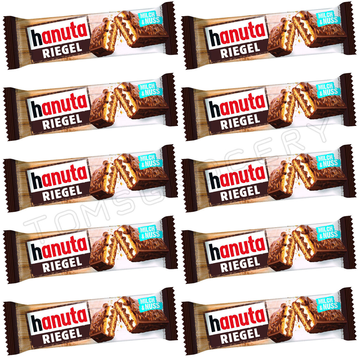10 HANUTA RIEGEL Crispy Milk Chocolate Wafers with Nuts European Snacks Treats
