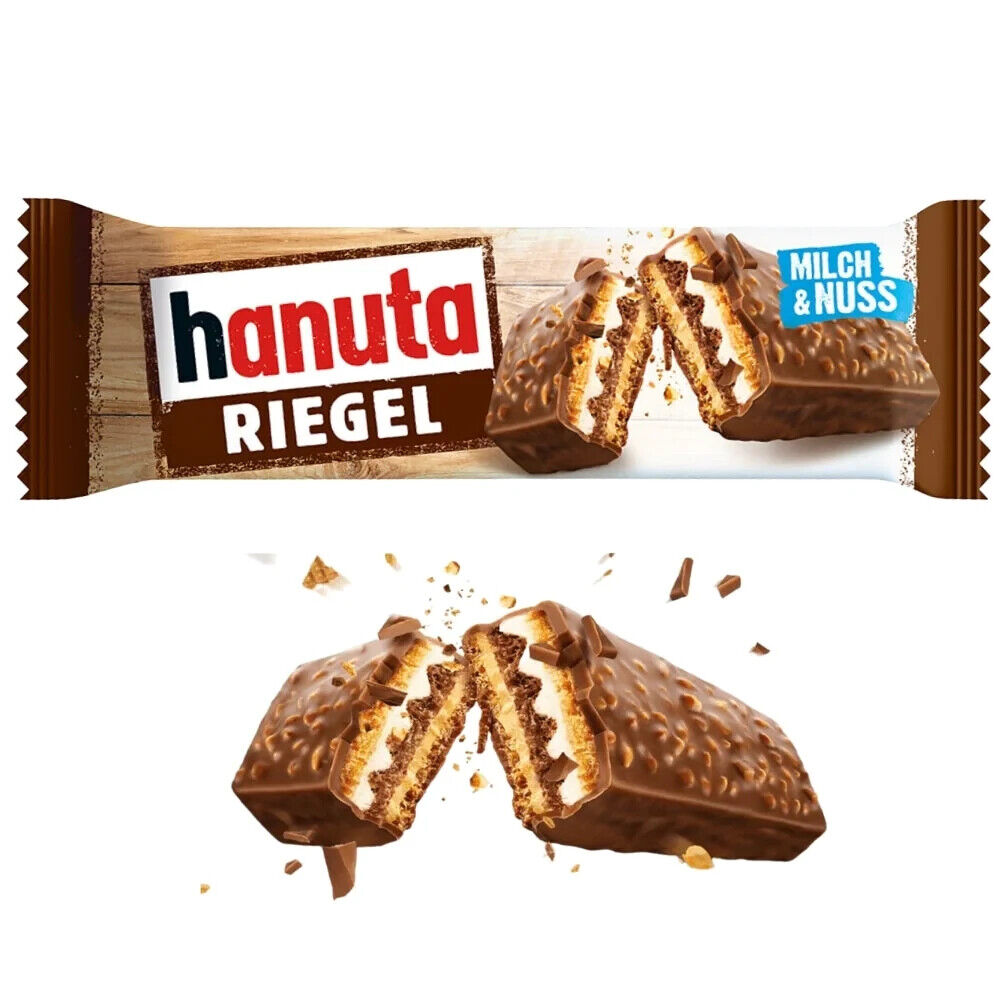 10 HANUTA RIEGEL Crispy Milk Chocolate Wafers with Nuts European Snacks Treats