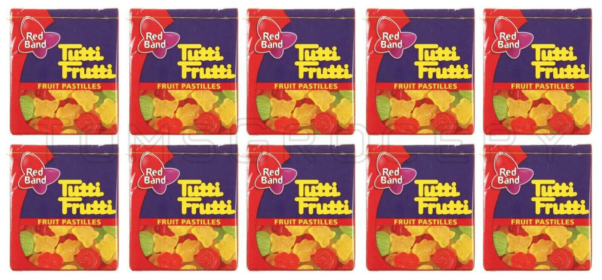 10 RED BAND TUTTI FRUTTI Fruit Flavor Jelly Candy 15g