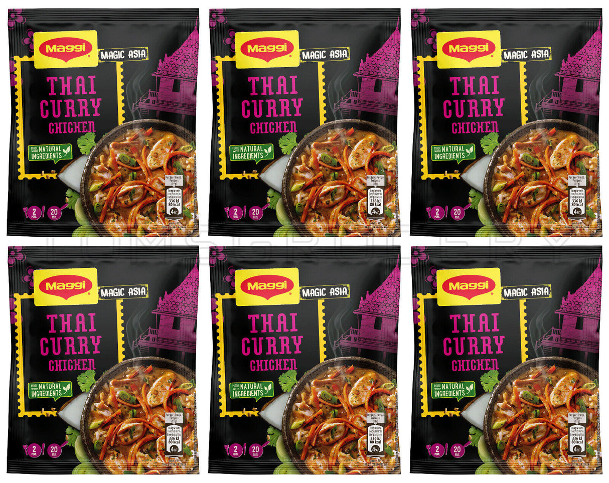 6 MAGGI THAI CURRY CHICKEN Preparation Seasoning Spice Mix 34g 1.2oz