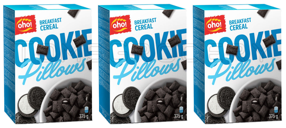 3 BOXES COOKIE PILLOWS Breakfast Cereal Wholegrain Snacks 375g 13oz