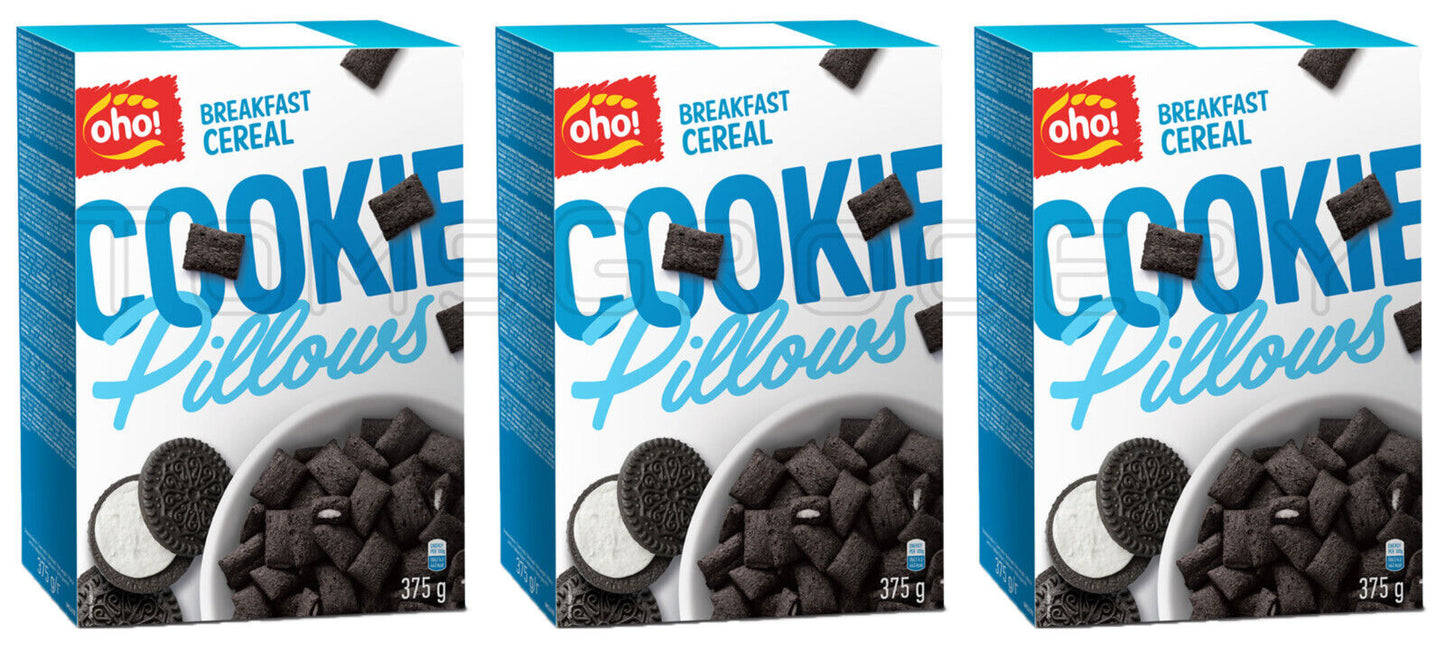 3 BOXES COOKIE PILLOWS Breakfast Cereal Wholegrain Snacks 375g 13oz
