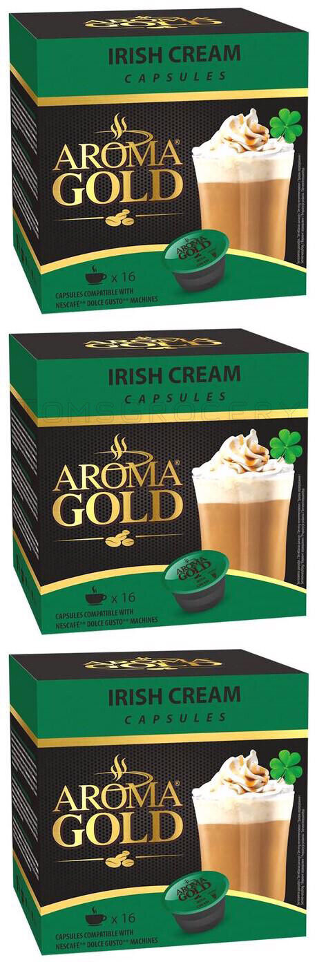 3 AROMA GOLD IRISH CREAM Flavor Coffee Capsules Boxes for Dolce Gusto Machines
