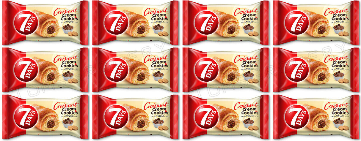 7DAYS Croissants with Cream Cookies Filling Fun Snacks Sweets 12 x 60g 2.1oz