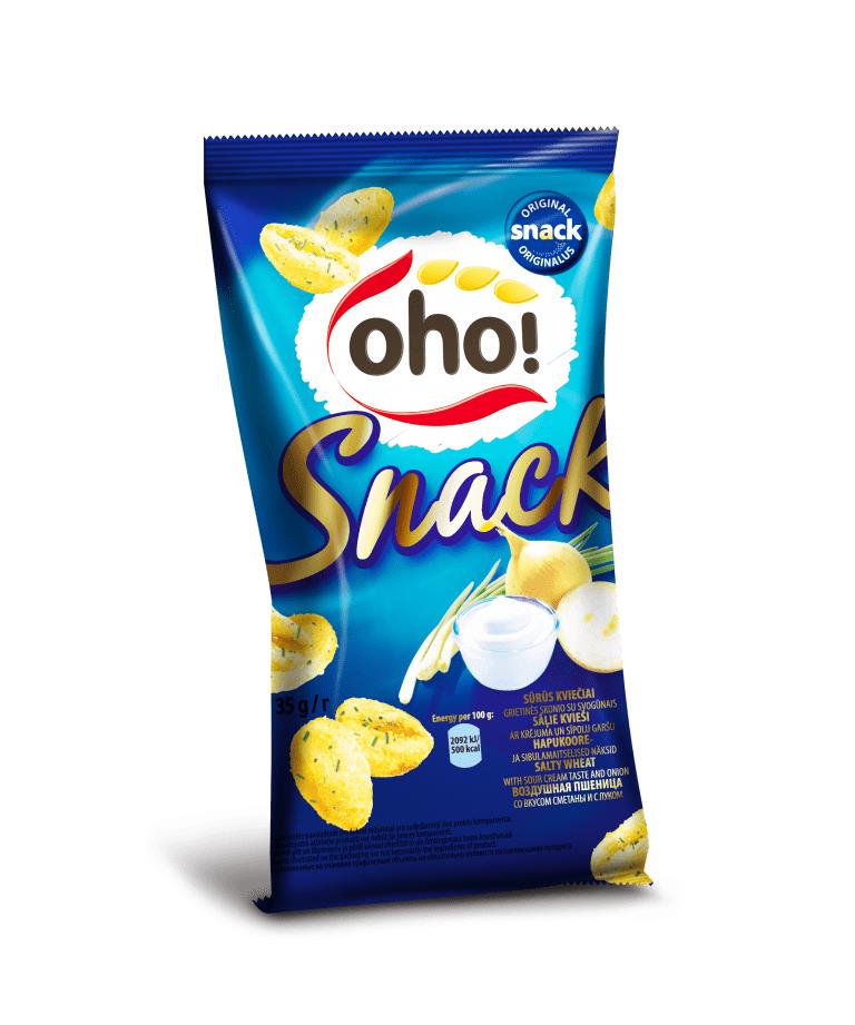 12 OHO SOUR CREAM & ONION Flavor Puffed Salty Wheat Snacks Crisps 35g 1.23oz