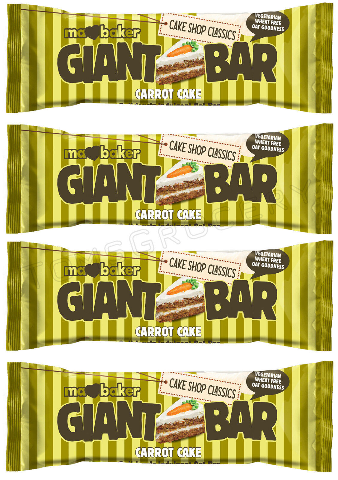 4 MA BAKER GIANT BAR Carrot Cake Flavor Cereal Bars 100g 3.5oz