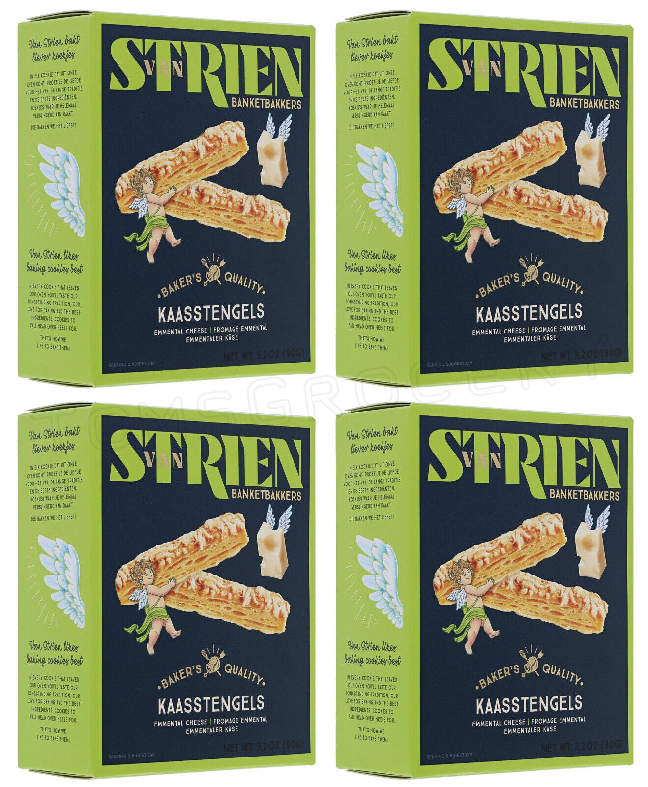 4 VAN STRIEN Straws Emmental Flavor Premium Butter Cookies Snacks Box 90g 3.1oz