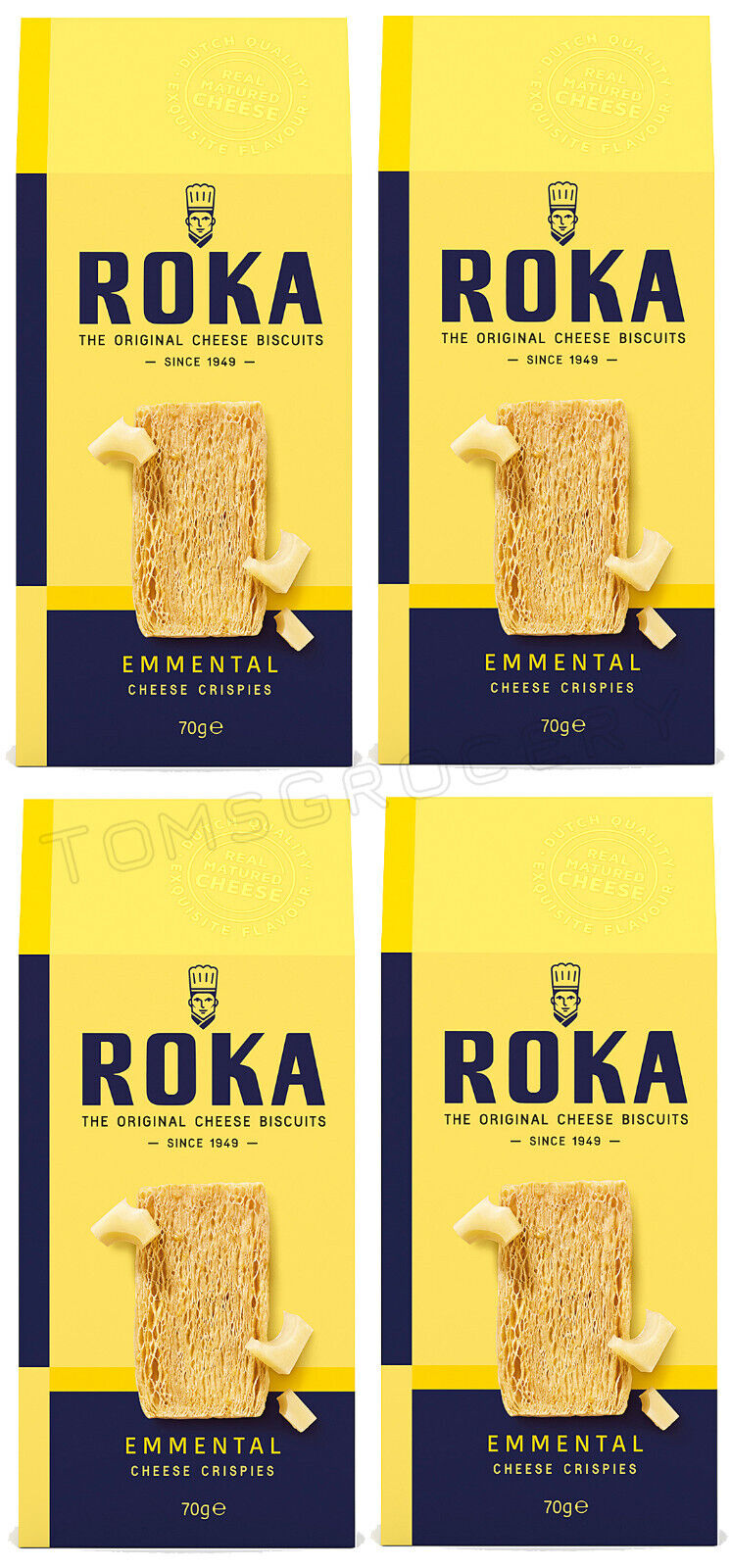 4 ROKA EMMENTAL Cheese Crispies Biscuits Crackers Snacks 70g 2.47oz