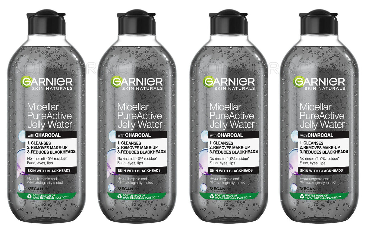 4 GARNIER Micellar Pure Active Water with CHARCOAL Hypoallergenic 400ml