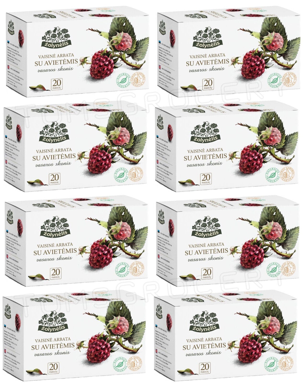 8 NATURAL ORGANIC RASPBERRY Flavor Herbal Infusion Tea Boxes Zolynelis
