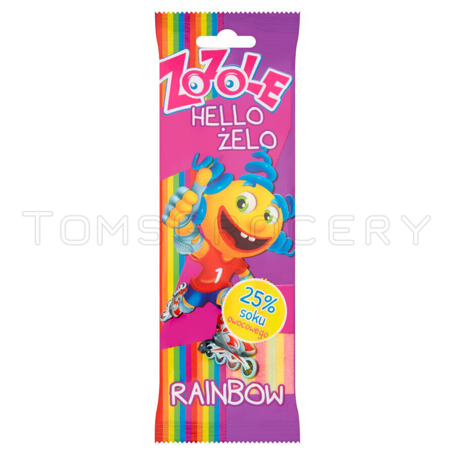 10 ZOZOLE Hello Zelo Sugar Coated Rainbow Belts Novelty Gummi Candy 75g