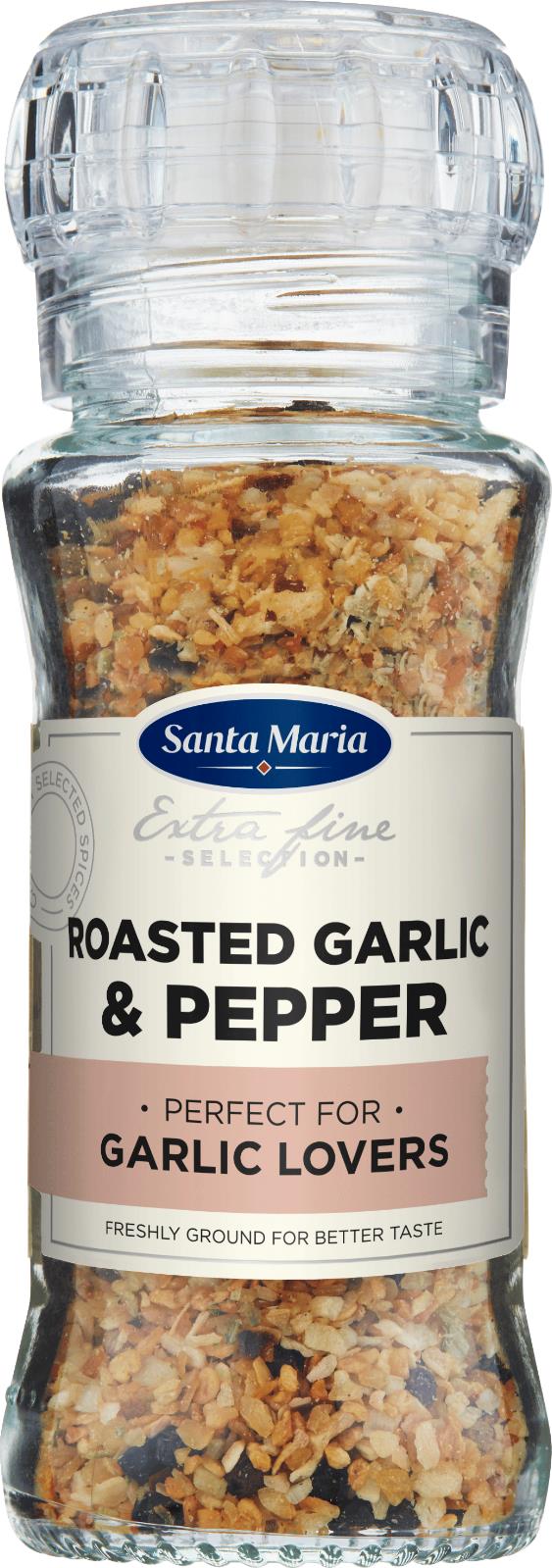 6 SANTA MARIA ROASTED GARLIC & PEPPER Spice Mix Grinder For Meat & Pasta 80g
