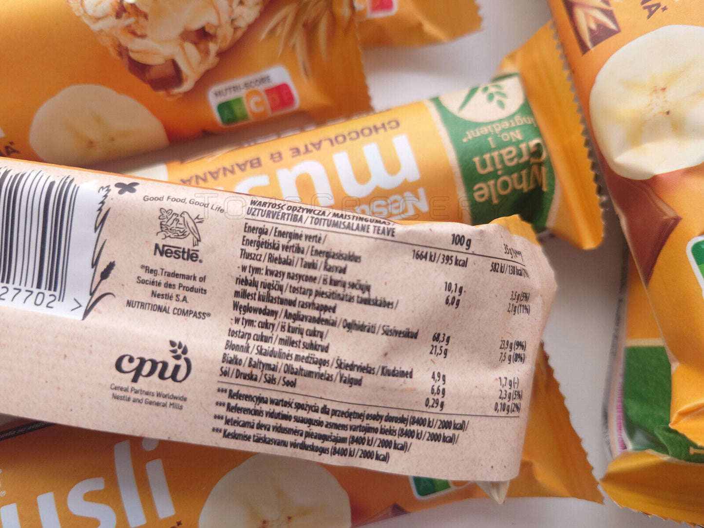24 NESTLE MUSLI Chocolate & Banana Wholegrain Healthy Breakfast Cereal Bars 35g